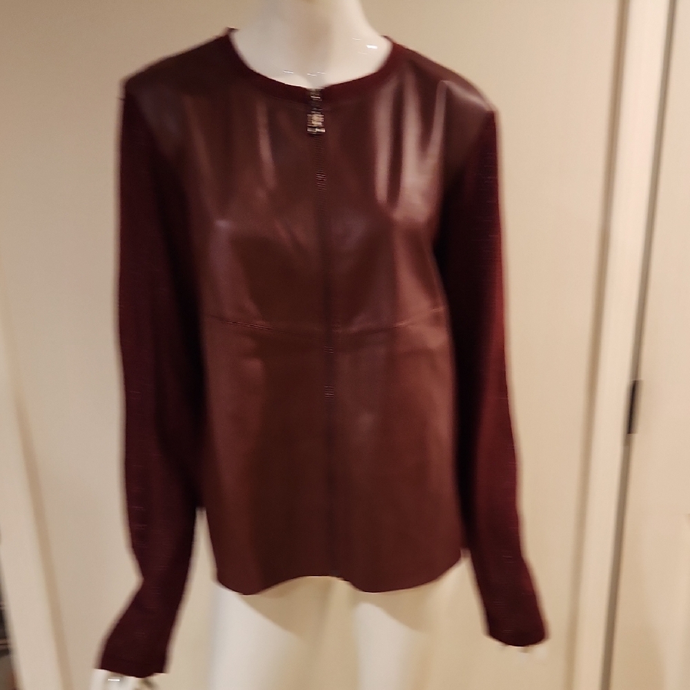 Sioni Deep Burgundy Leather Jacket